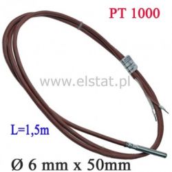 Czujnik temp. PT1000; 6x50mm -30-250st.C; tulejka
