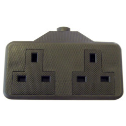 Dencon 9433BNB Trailing Socket 13A 2-Gang Black