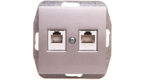 Sentia Gniazdo Teleinformatyczne Rj11 Rj45 Kat.5E Srebrny Połysk 1459-56