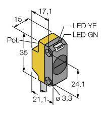 Bezzwrotny czujnik fotoelektryczny Turck QS186EB 3061675 1 szt.