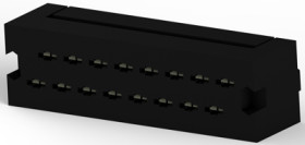 Pin header, 16 pole, pitch 2.54 mm, straight, black, 1-746610-4