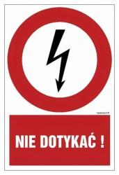 ZNAK - HC007 Nie dotykać - arkusz 9 naklejek 5 x 7,5 cm FN - Folia samoprzylepna