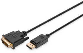 Adapter cable, 3 m, black, DisplayPort 1.1a plug, straight to DVI-D Dual Link (24+1) plug, straight, AK-340306-030-S