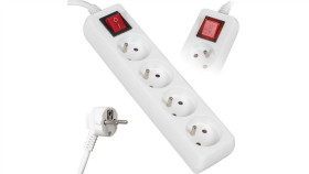 Przedłużacz Sieciowy 4 Gniazda 3M Z Przeł. Biały Lb0083-3 Libox