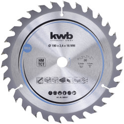 kwb 586557 Circular Saw Blade 190x16mm Carbide-tipped for clean cuts