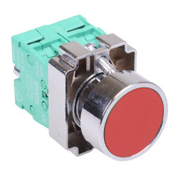 Techna PtecMetPNRed Red Flush Push Button Switch Metal 10A 2NO