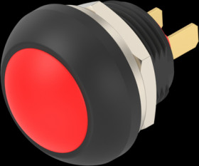 Pushbutton, 1 pole, red, unlit , 0.12 A/125 VAC, 0.2 A/50 VDC, 13.6 mm, IP68, 2329360-7
