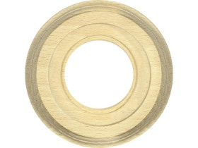 Ramka pojedyncza okrągła do łączników i gniazd natynkowych Retro ceramic - jasne drewno