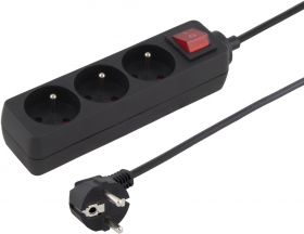 Listwa antyprzepiÄciowa 3 gniazda 1,5m czarna