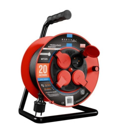 Przedłużacz bębnowy PROFESSIONAL MT105-20 4x2p+Z IP44 16A 3680W 3x1,5 20m Montis czarny