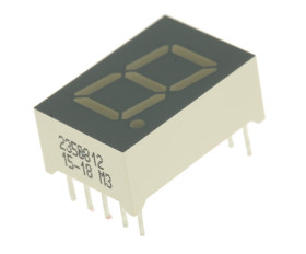 Wyświetlacz diodowy LED 7-segmentowy ze wspólną katodą 10 mcd RH DP, Zielony 12.7mm Kingbright 568 nm