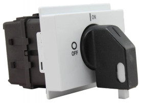 Łącznik krzywkowy 0-1 4P 32A IP30 na szynę srebno-czarne 1 x kłódka ML032.4-DIN/RG2