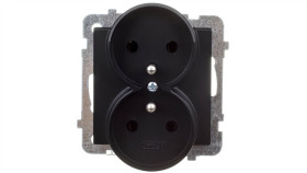 Sonata Gniazdo Podwójne Z/U Czarny Metalik Gp-2Rrz/M/33