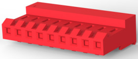 Socket housing, 9 pole, pitch 3.96 mm, straight, red, 3-640428-9