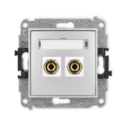 ICON Mechanizm gniazda głośnikowego poj. (typu banan - czerwony i czarny, pozłacany, 4 mm2, do lutowania) srebrny metalik 7IGG-3