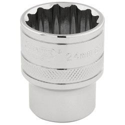 Draper Expert 33372 1/2&quot; Sq. Dr. Hi-Torq&#xAE; 12 Point Socket (24mm)