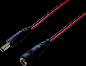 DC extension, plug/coupler, 2.5 mm, 3.0 m