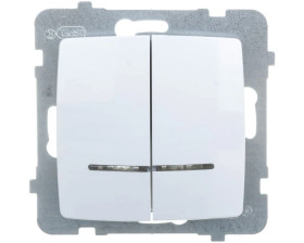 KARO Łącznik świecznikowy z podświetleniem pomarańczowym biały ŁP-2SS/m/00