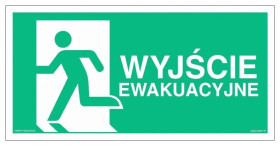 ZNAK - AC129 Wyjście ewakuacyjne w prawo 100 x 50 cm KS - Folia podłogowa foto.