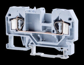 Złącze wciskowe zacisk 4mm2 na szynę DIN szary Tracon