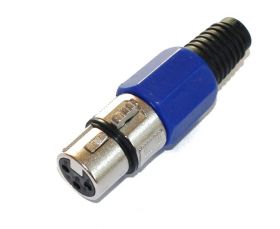 Gniazdo XLR na kabel niebieskie