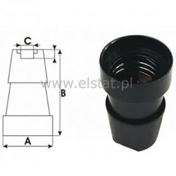 Oprawka do żarówki E27-6 4A 250V czarna