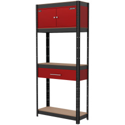 Sealey AP830R Shelving Unit 4-Tier with Cupboard &amp; Drawer