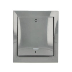 Simon Aquaclick Łącznik dwubiegunowy natynkowy z podświetleniem, IP44, 10AX, 250V, zaciski śrubowe ciemnoszary ACW2L/18