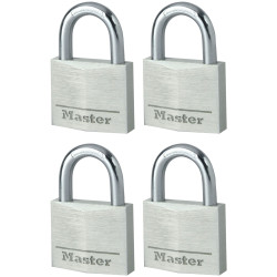 Master Lock 9140EURQNOP Aluminium 40mm Padlock 4-Pin - Keyed Alike x 4
