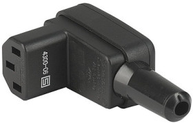 Jack C13, 3 pole, cable assembly, screw connection, 1.0 mm², black, 4300.0609