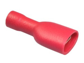 Konektor izo. cały żeński 6,3mm czerwony H646