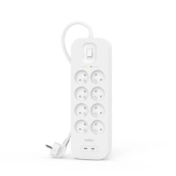 Belkin 2M, 8-portowa listwa + Dual USB-C, 30W 900J