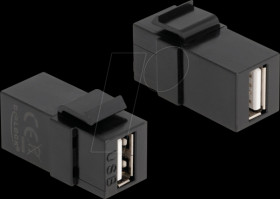 87829 Keystone module USB 2.0 A female &gt; female, black