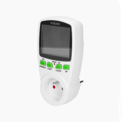 Dwutaryfowy watomierz kalkulator energii z wyświetlaczem LCD 2 oddzielne taryfy akumulator EM-1