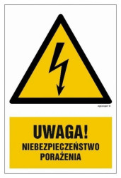 ZNAK - HA018 Przed przystąpieniem do pracy wyłączyć i rozładować kondensatory 70 x 105 cm PN - Płyta 1mm