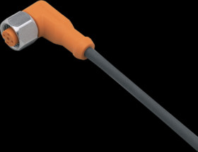 Sensor actuator cable, M12 cable socket, angled, A to open end, 5 pole, 2 m, PUR, black, 2 A, EVC04A