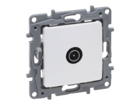 NILOE SELECTION Gniazdo antenowe TV 9,5mm męskie końcowe do instalacji typu gwiazda 1dB perła 762451 LEGRAND