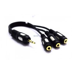 Jack przejście 3.5 rozgałęźnik 3 gniazda na przewodzie stereo VITALCO