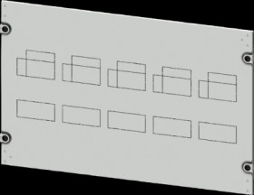 Aperture, rectangular, sheet steel, (W x H x D) 800 x 450 x 10 mm, light gray, 8PQ2045-8BA10