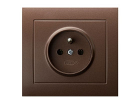 KIER Gniazdo pojedyncze z uziemieniem brązowy metalik GP-1WZ/52 OSPEL