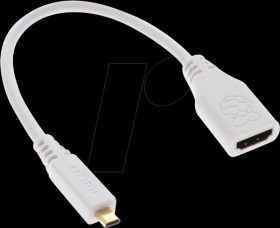 SC0224 Raspberry Pi - Cable, micro-HDMI (m) to HDMI (f), 23cm, white