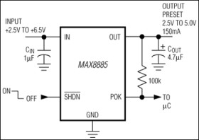 150mA, Low-Dropout Linear Regulator with Power OK Output