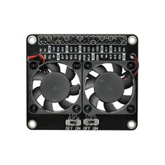 Moduł chłodzenia z podwójnym wentylatorem Raspberry Pi 4B z zieloną diodą LED Aktywny przepływ powietrza Pełna zgodność z GPIO Z