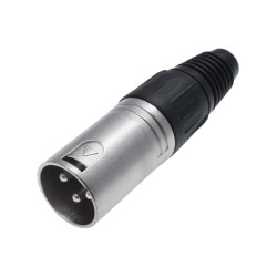 Złącze XLR 3 -pinowe Montaż na kablu XLR Męski Czarny, srebrny