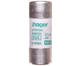 Bezpiecznik cylindryczny 22x58 aM 63A LF563M