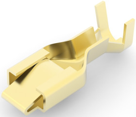 Uninsulated flat plug sleeve, 6.35 x 0.41 mm, 0.82 to 2.08 mm², AWG 18 to 14, brass, 640417-1