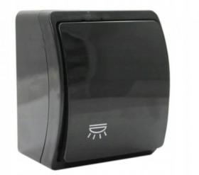 Koala przycisk zwierny światło N/T IP44 czarny