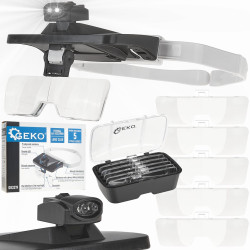 Okulary powiększające z podświetleniem LED GEKO CB-79838