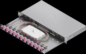 LSB1B114 19" FO splice box, 1U, 12 ports, 12x SC duplex, OM4