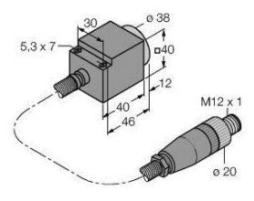 Turck Czujnik indukcyjny nie podtynkowy PNP, Zamykający NI25-CQ40/S1102 5M
